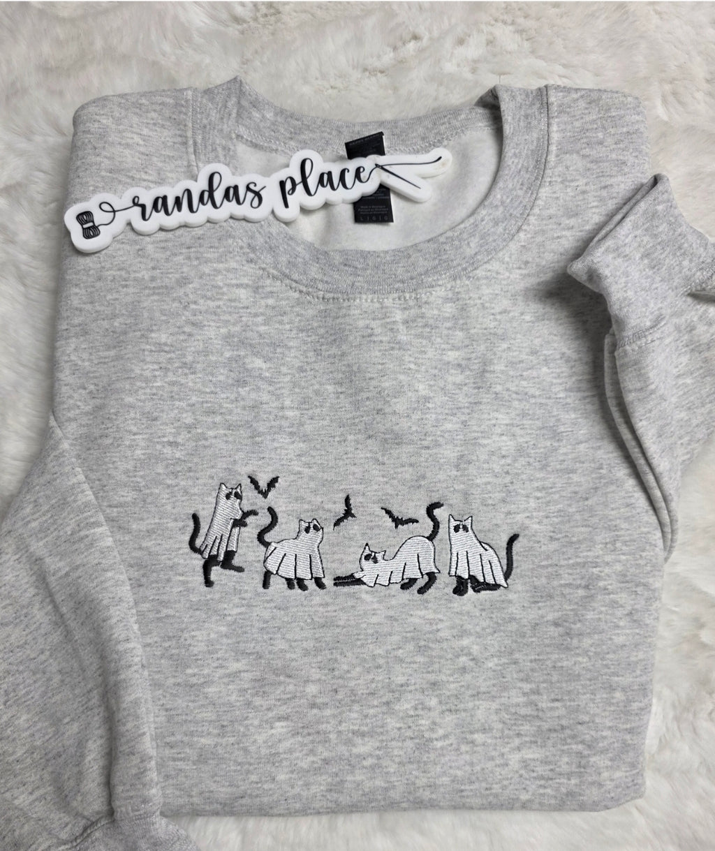 Ghost Cats & Bats Halloween Crewneck