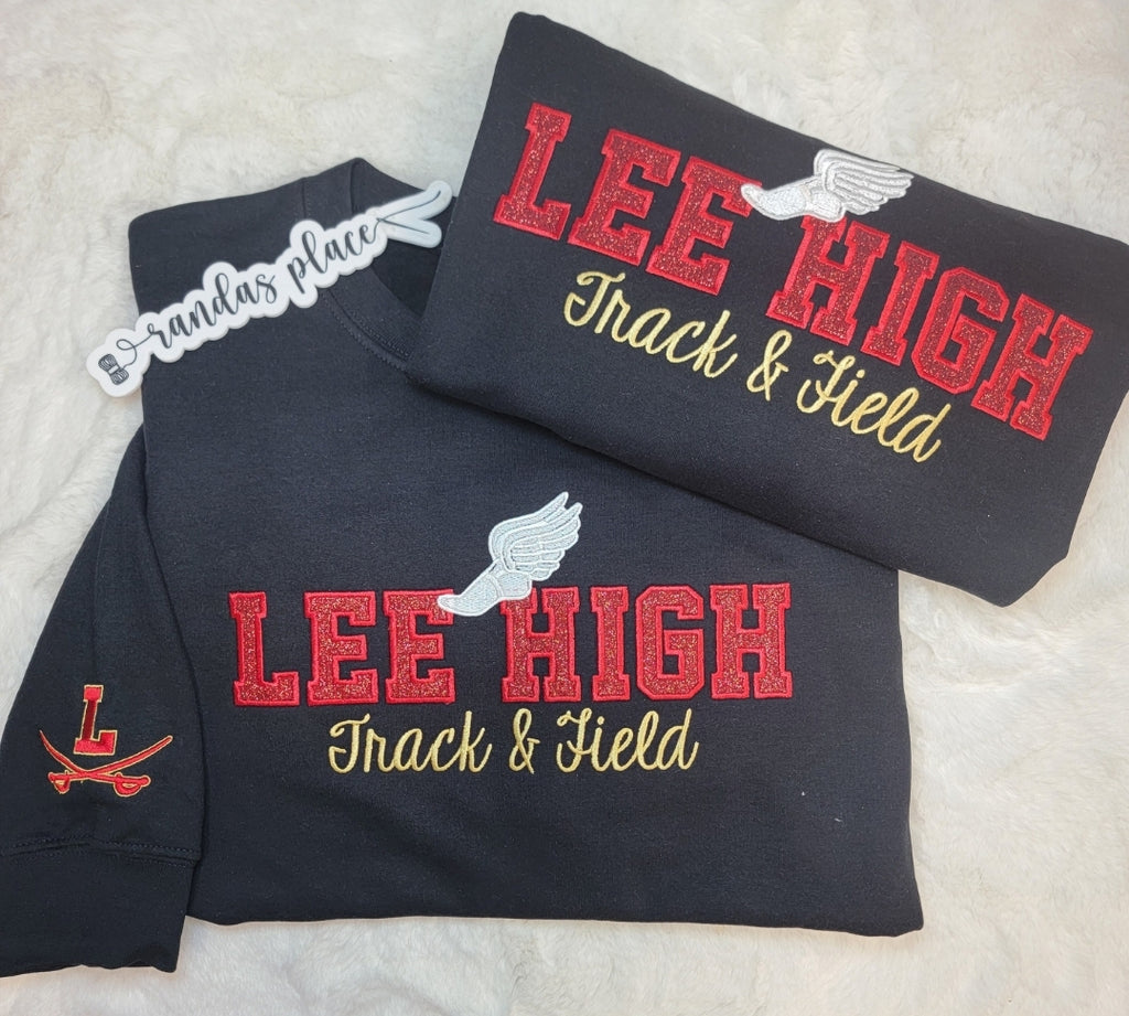 Lee High Track & Field Sparkle Crewneck