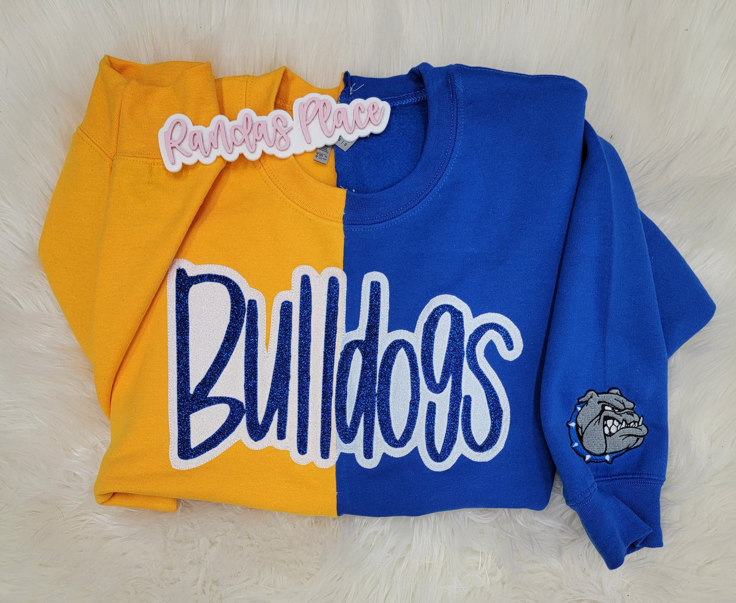 Bulldogs Split Sparkle Crewneck