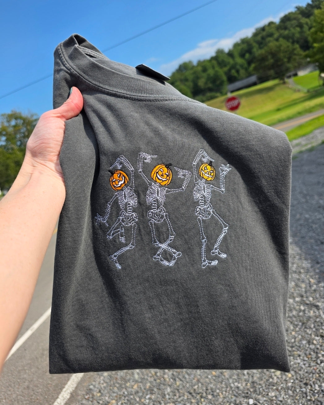 Dancing Pumpkin Skeleton Tee