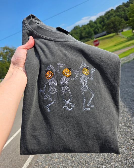 Dancing Pumpkin Skeleton Tee
