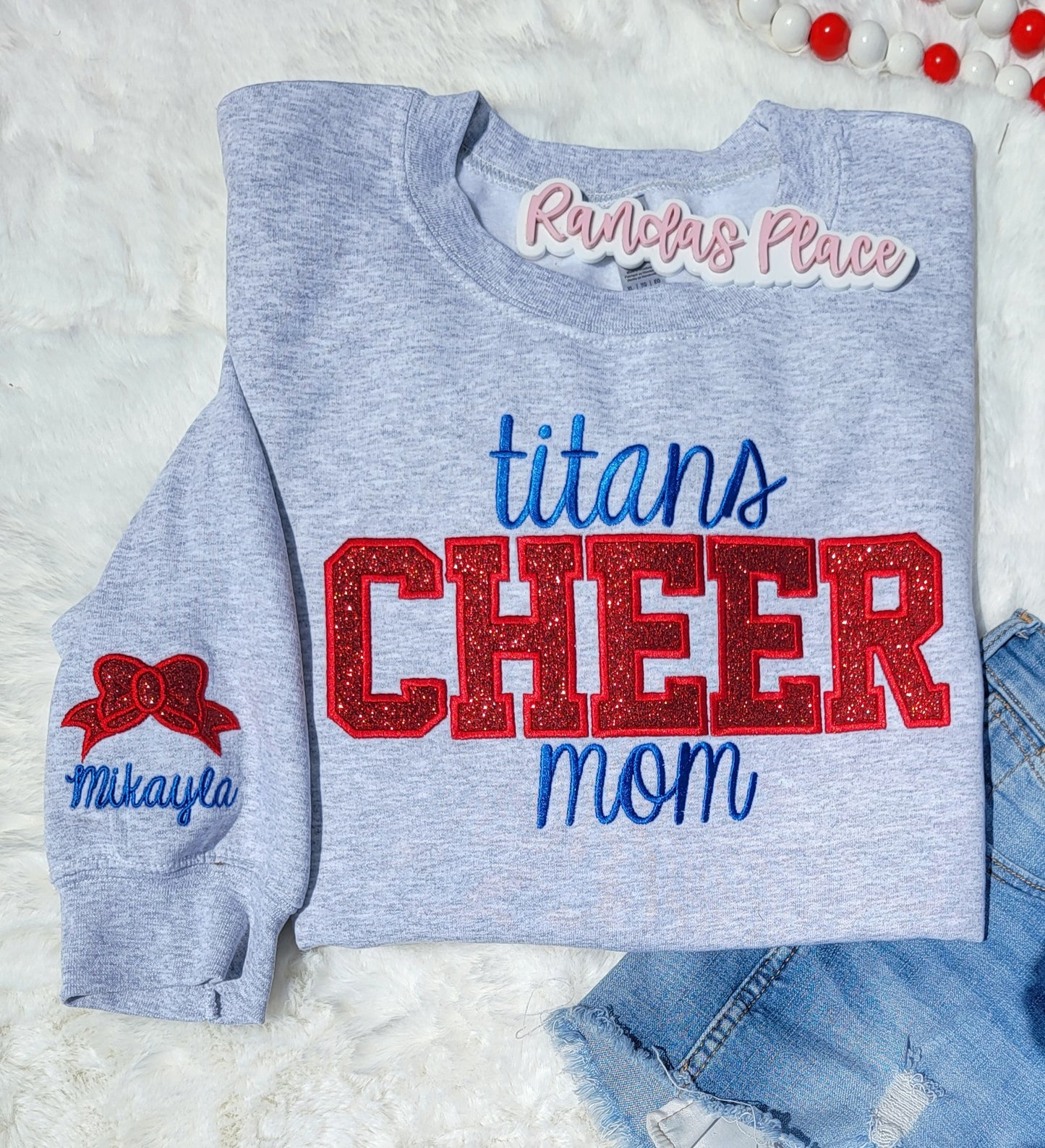 Titans Cheer Mom Sparkle Crewneck