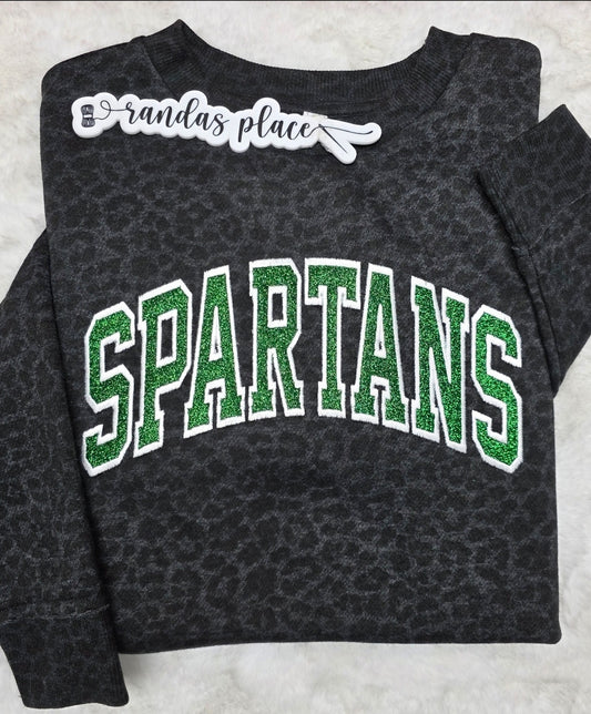 Eastside Spartans Sparkle Leopard Tee/Sweatshirt
