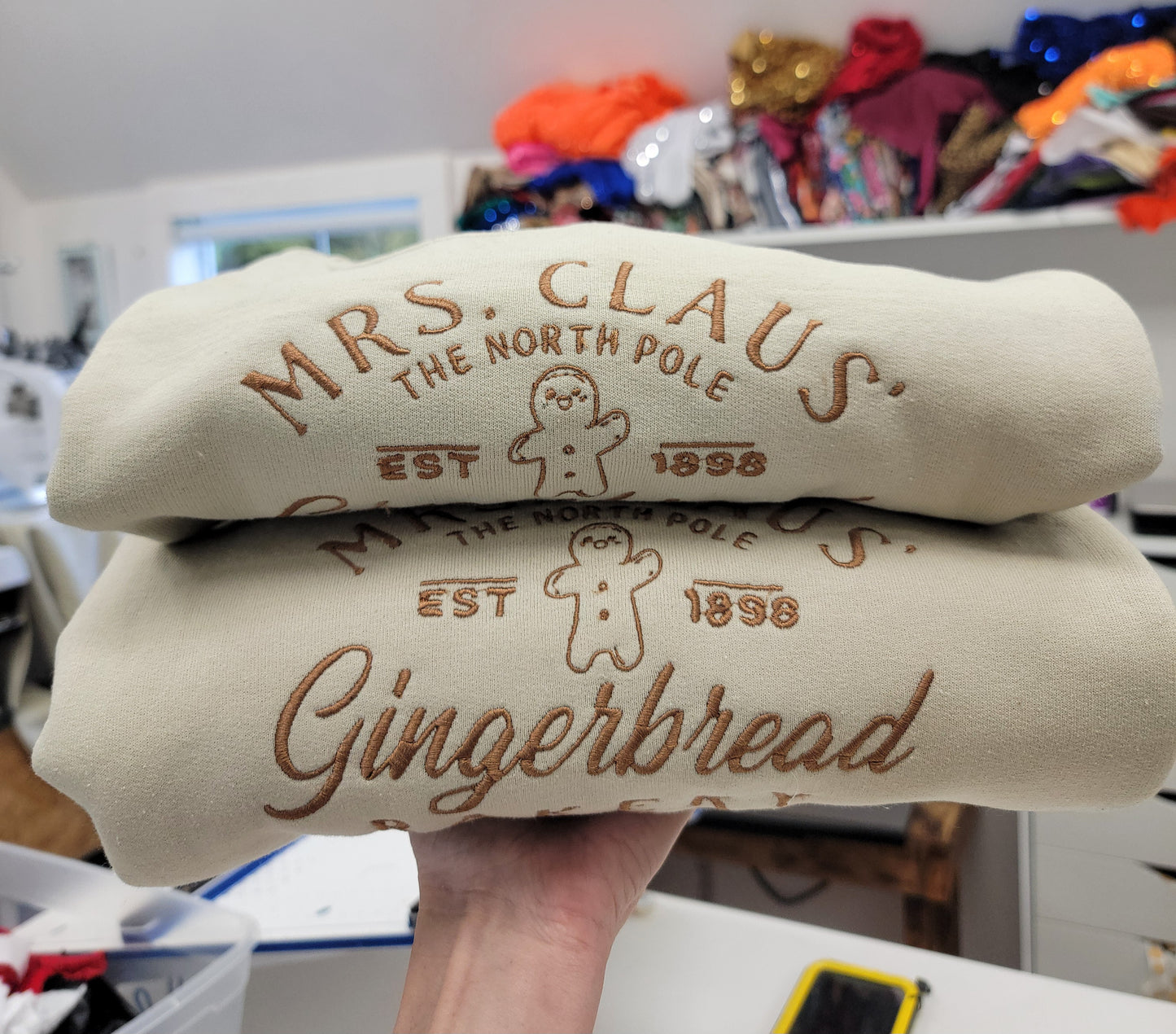 Mrs Claus Gingerbread Chrstmas Crewneck