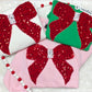 Embroidered Sequence Christmas Bow Crewneck