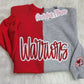Central Warriors Split Sparkle Red & Gray Crewneck