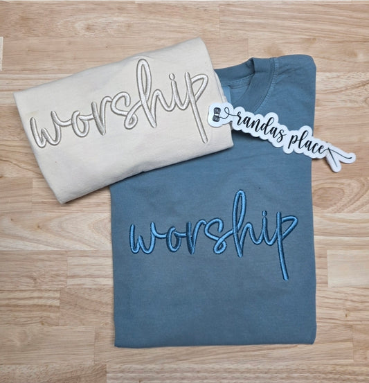 Worship Inspirational Puff Tee