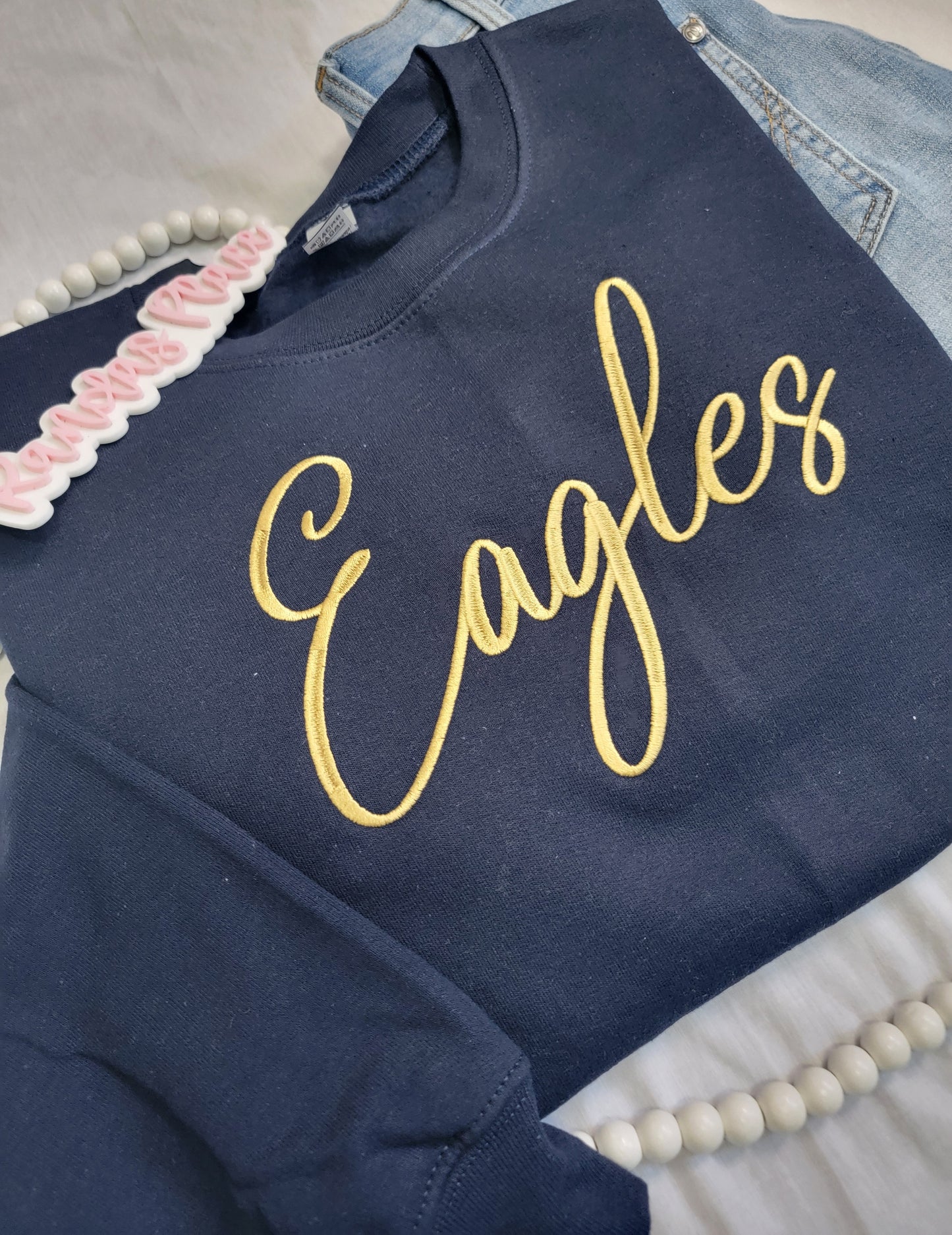 Classy Eagles Cursive Crewneck