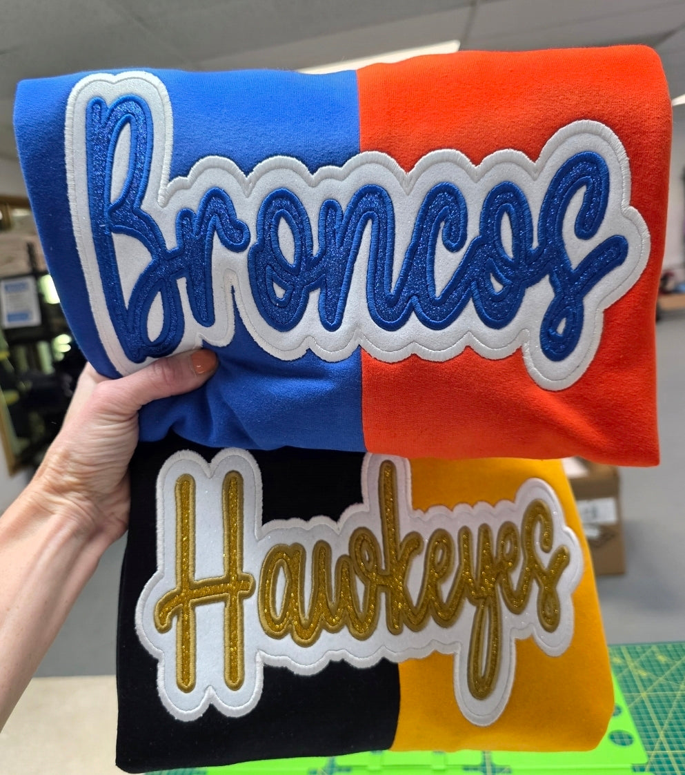 Custom Split Sparkle Crewneck Sweatshirt