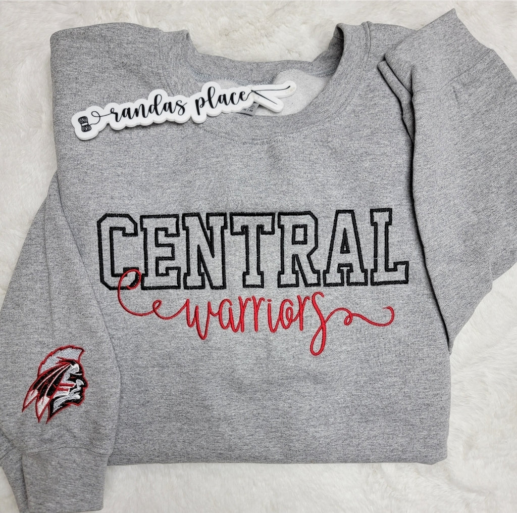 Central Warriors Varsity & Script Crewneck