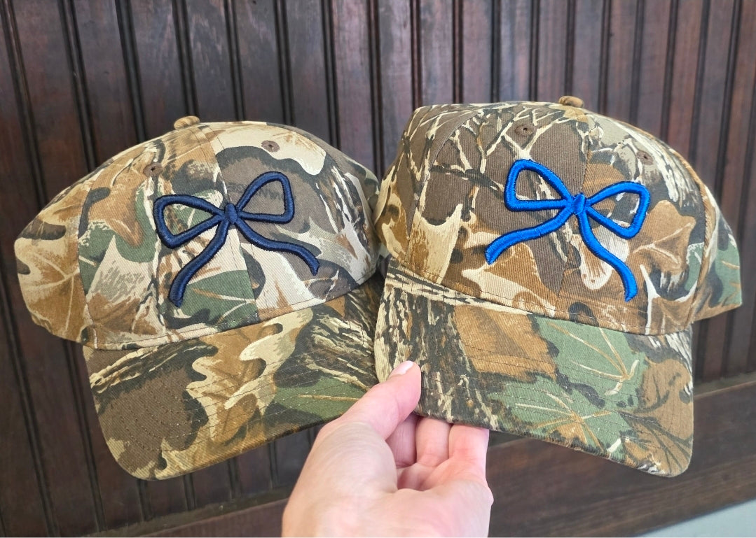 Camo Bow Puff Hat