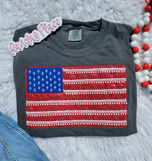 American Flag Ribbon Tee