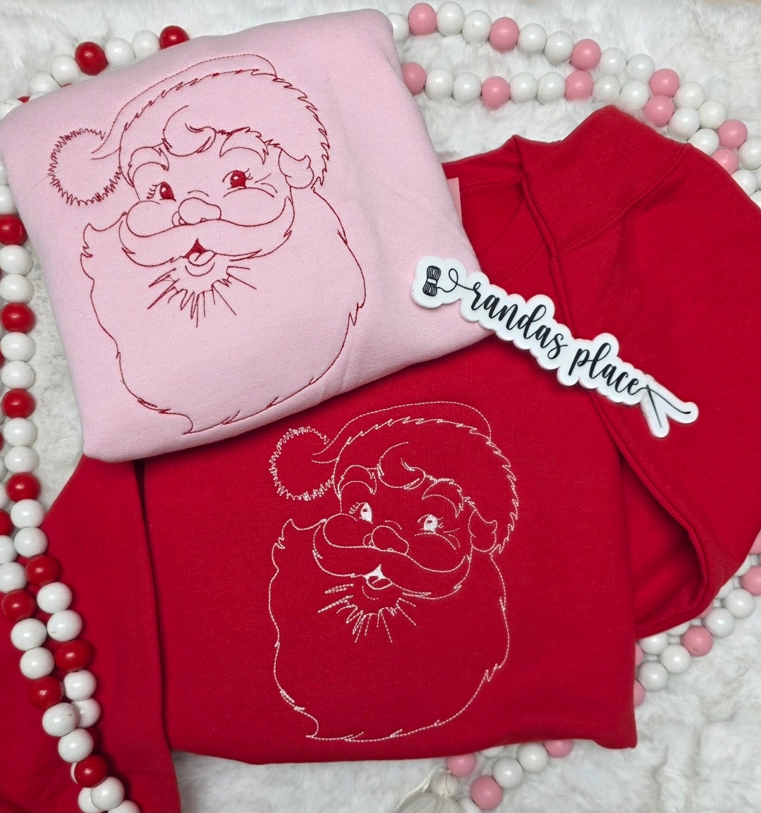 Vintage Inspired Santa Christmas Crewneck