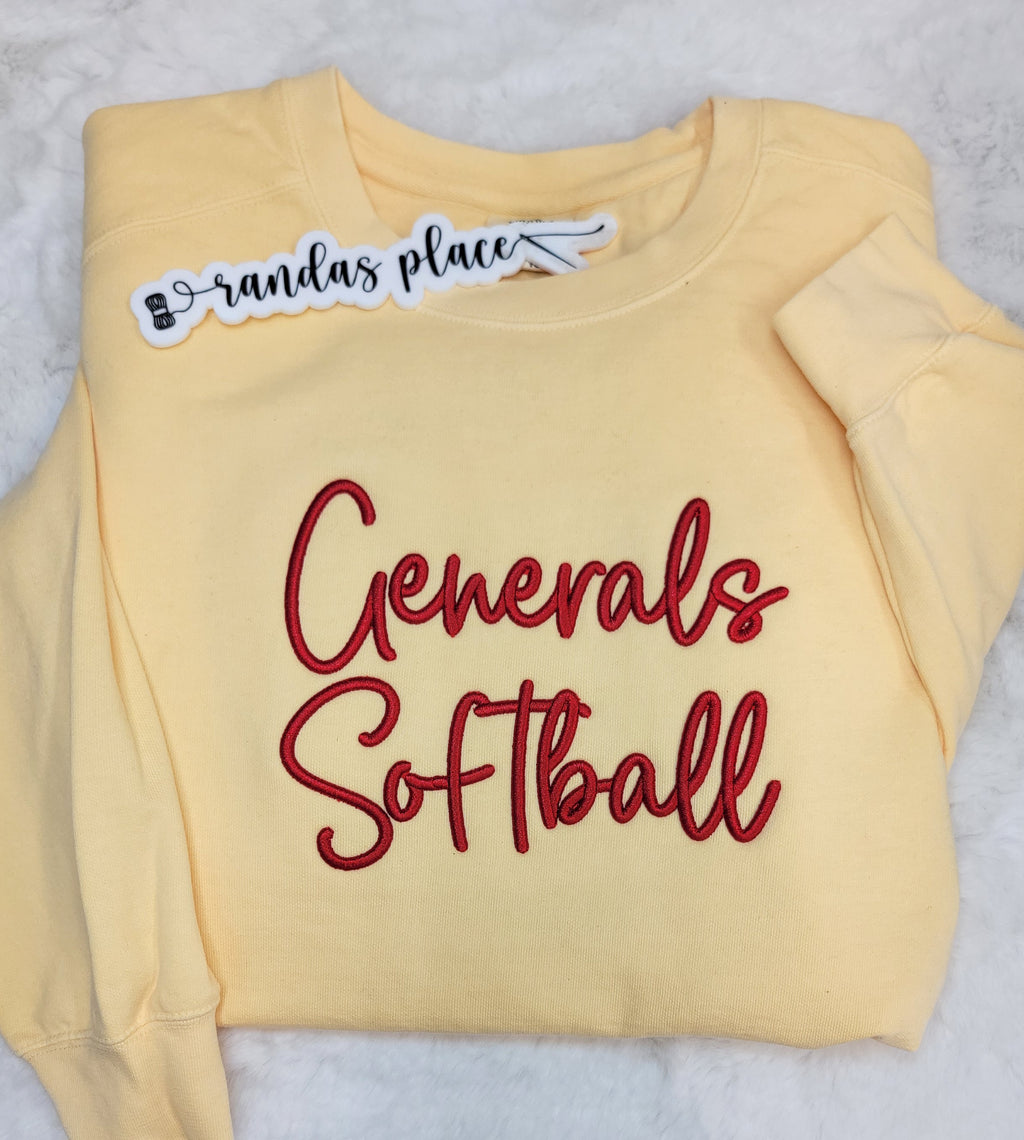 Generals Softball Puff Comfort Colors Crewneck