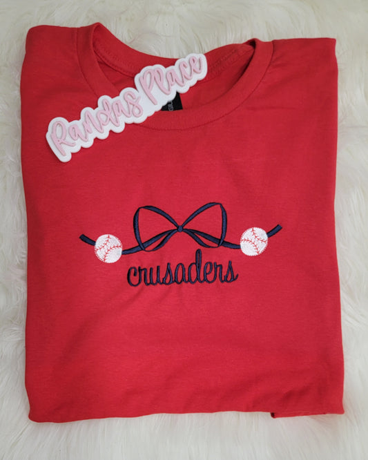 Crusaders Baseball Bow Tee