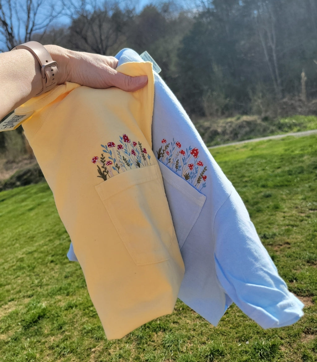 Mushroom Floral Pocket Tee