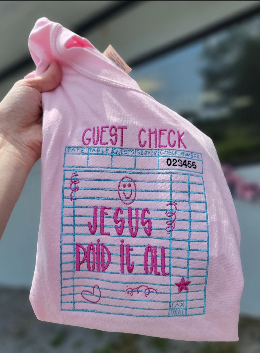 Guest Check Jesus Paid it All Top