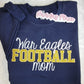 War Eagles Football Mom Sparkle Crewneck