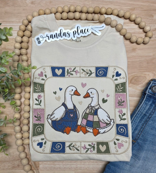Goose Patchwork Embroidered Tee/Sweatshirt