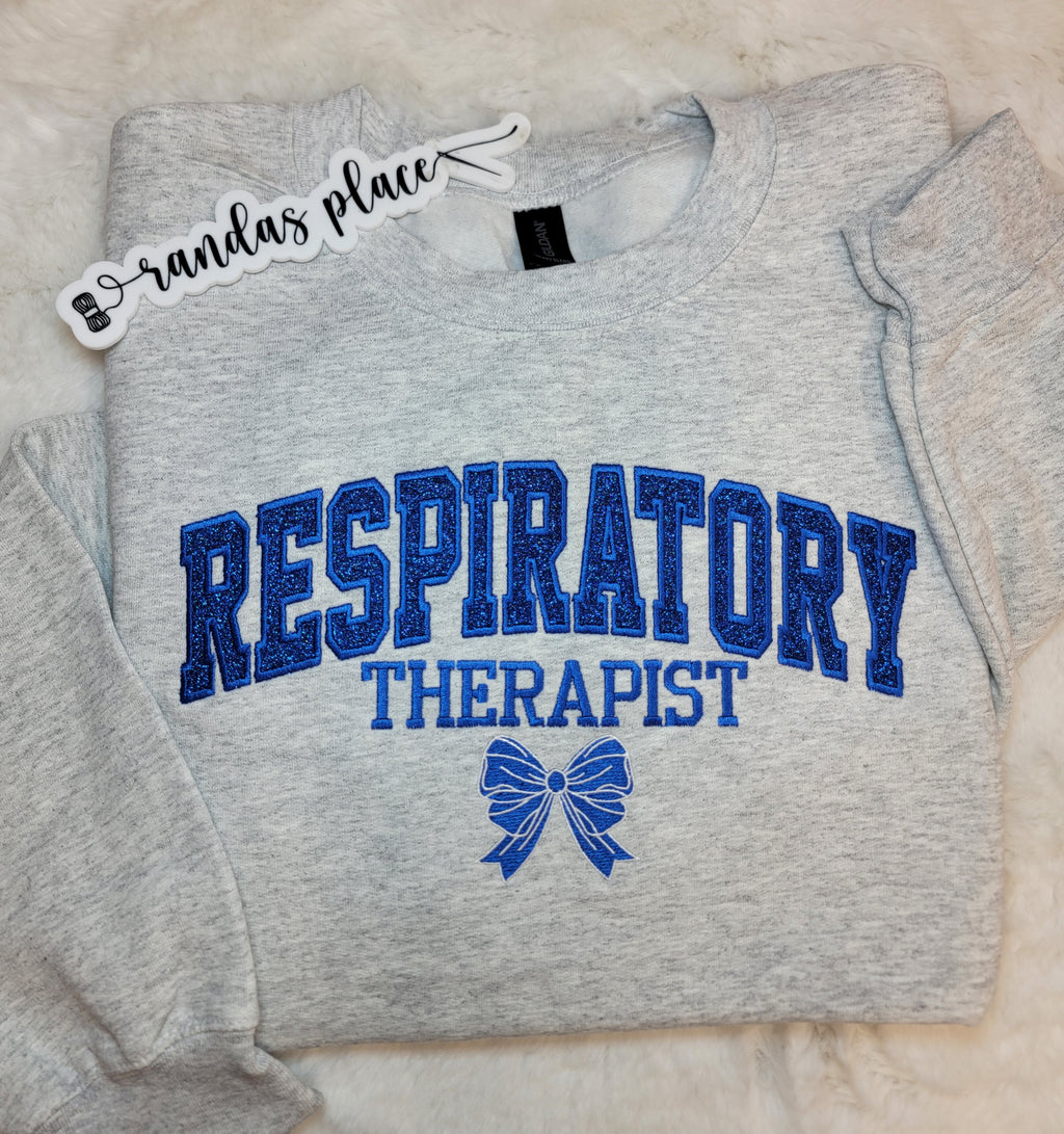 Blue Sparkle Respiratory Therapist Crewneck