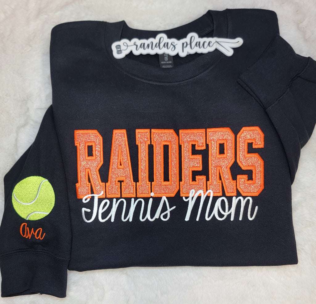 Raiders Tennis Mom Sparkle Crewneck