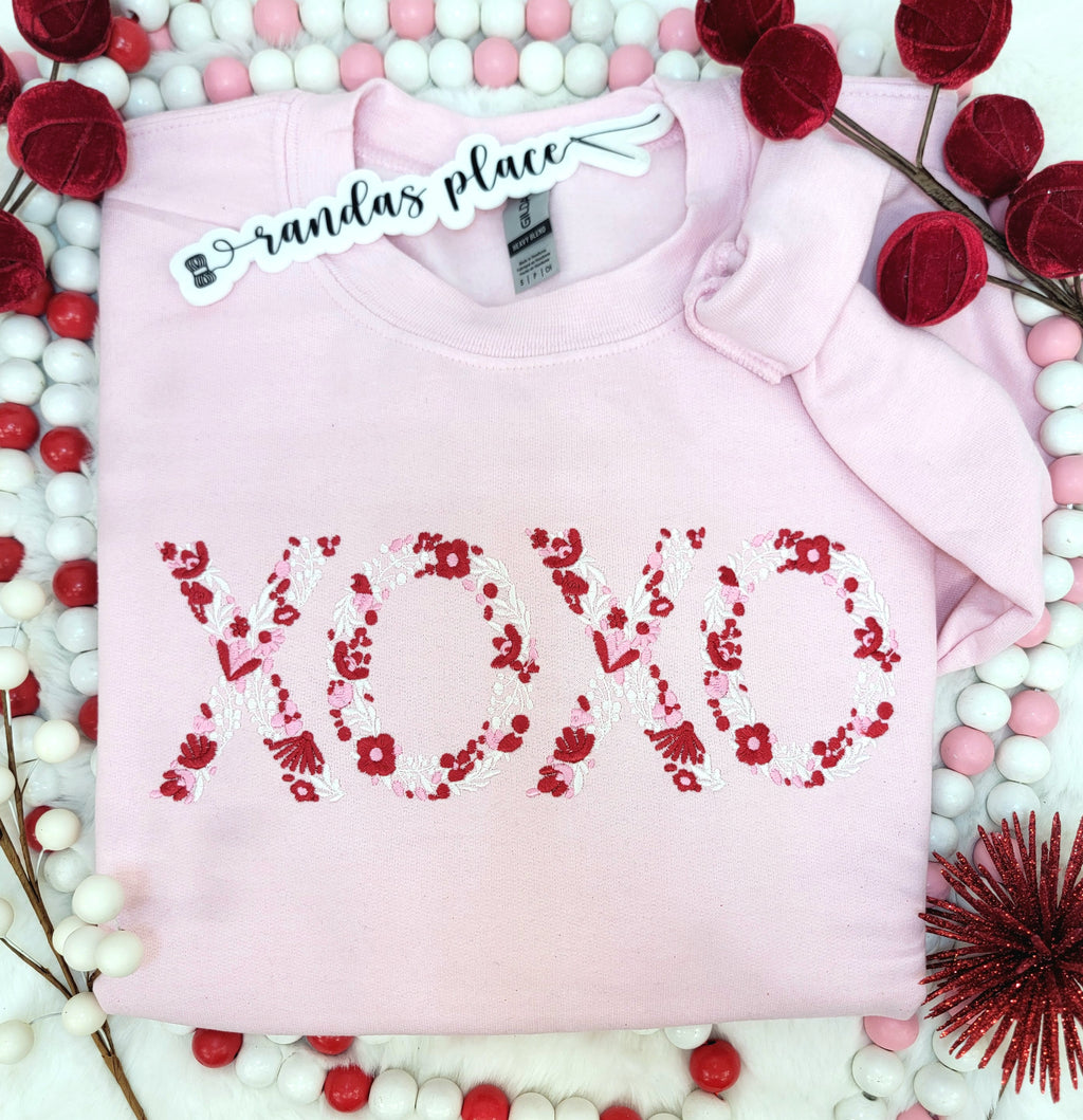 XOXO Floral Bow Crewneck