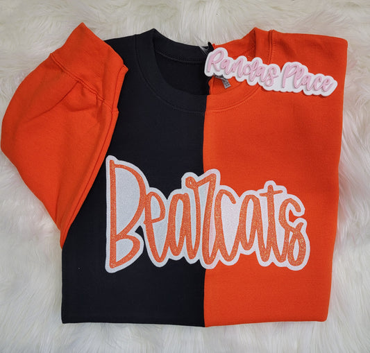 Bearcats Split Sparkle Crewneck