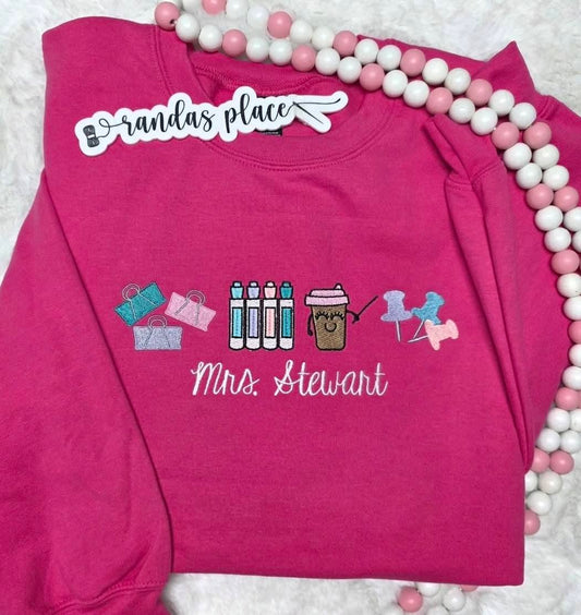 Personalized Teacher Icons Crewneck