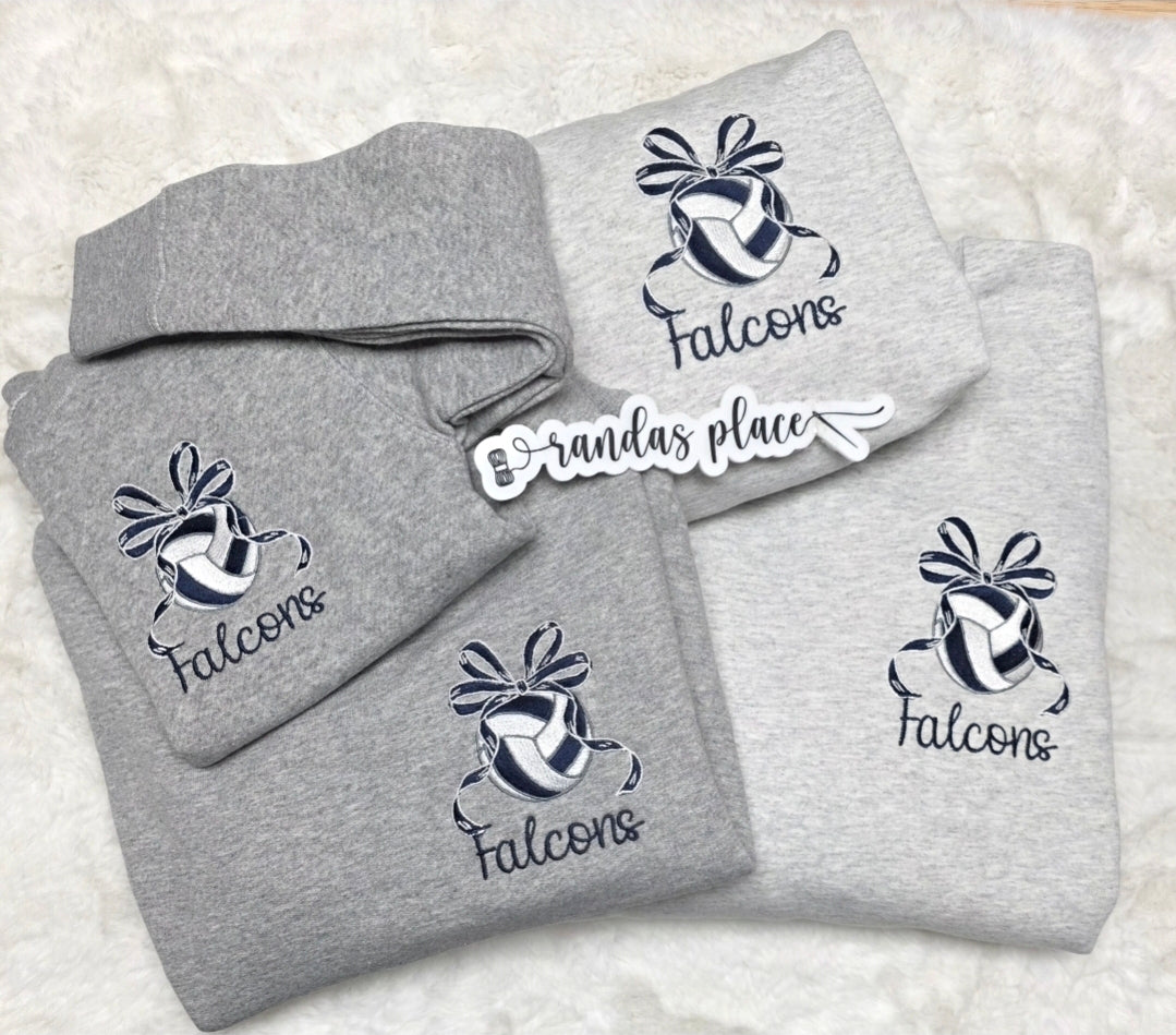 Volleyball Custom Ribbon Bow Tee/Sweatshirt