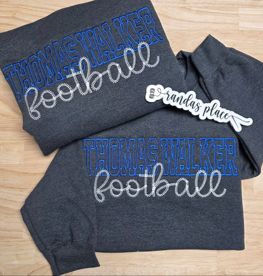 Custom Football Crewneck Sweatshirt