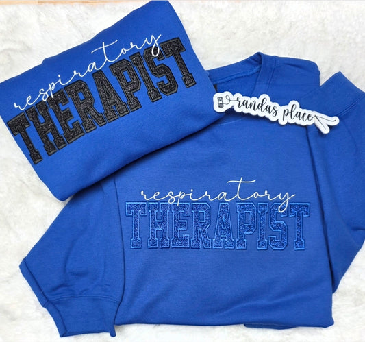 Royal Blue Respiratory Therapist Sparkle Crewneck
