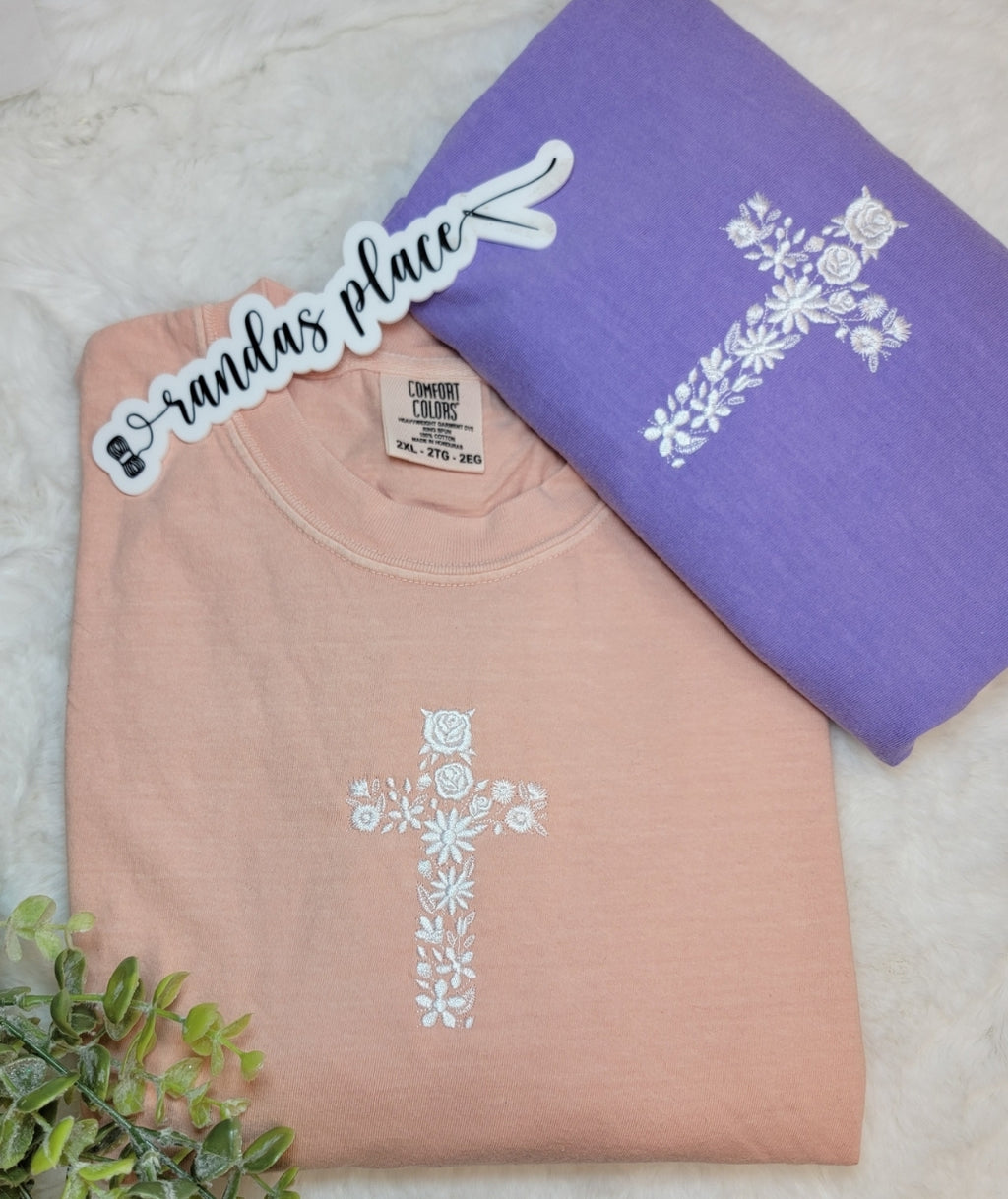 Floral Cross Tee