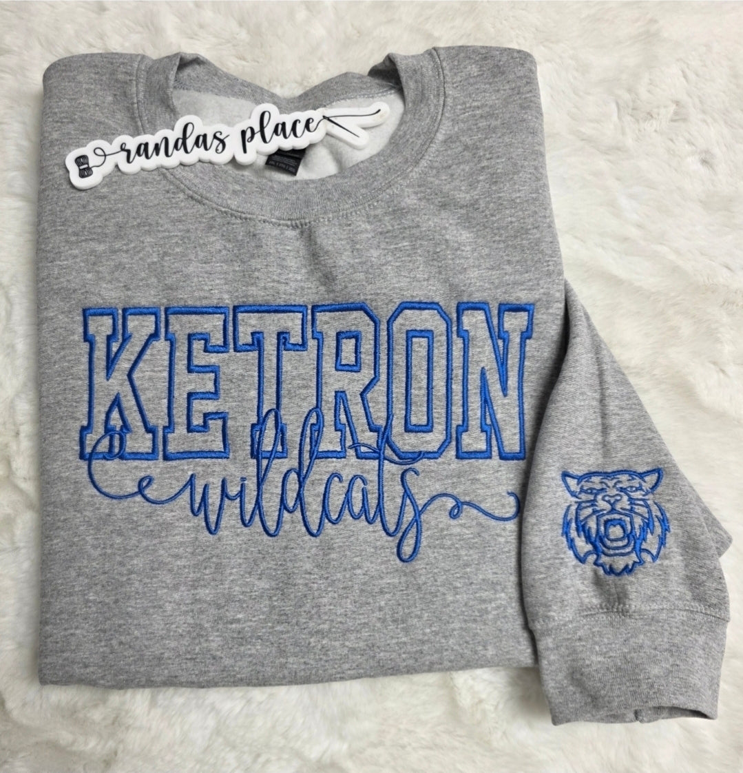 Ketron Wildcats Varsity & Script Crewneck