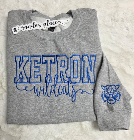 Ketron Wildcats Varsity & Script Crewneck