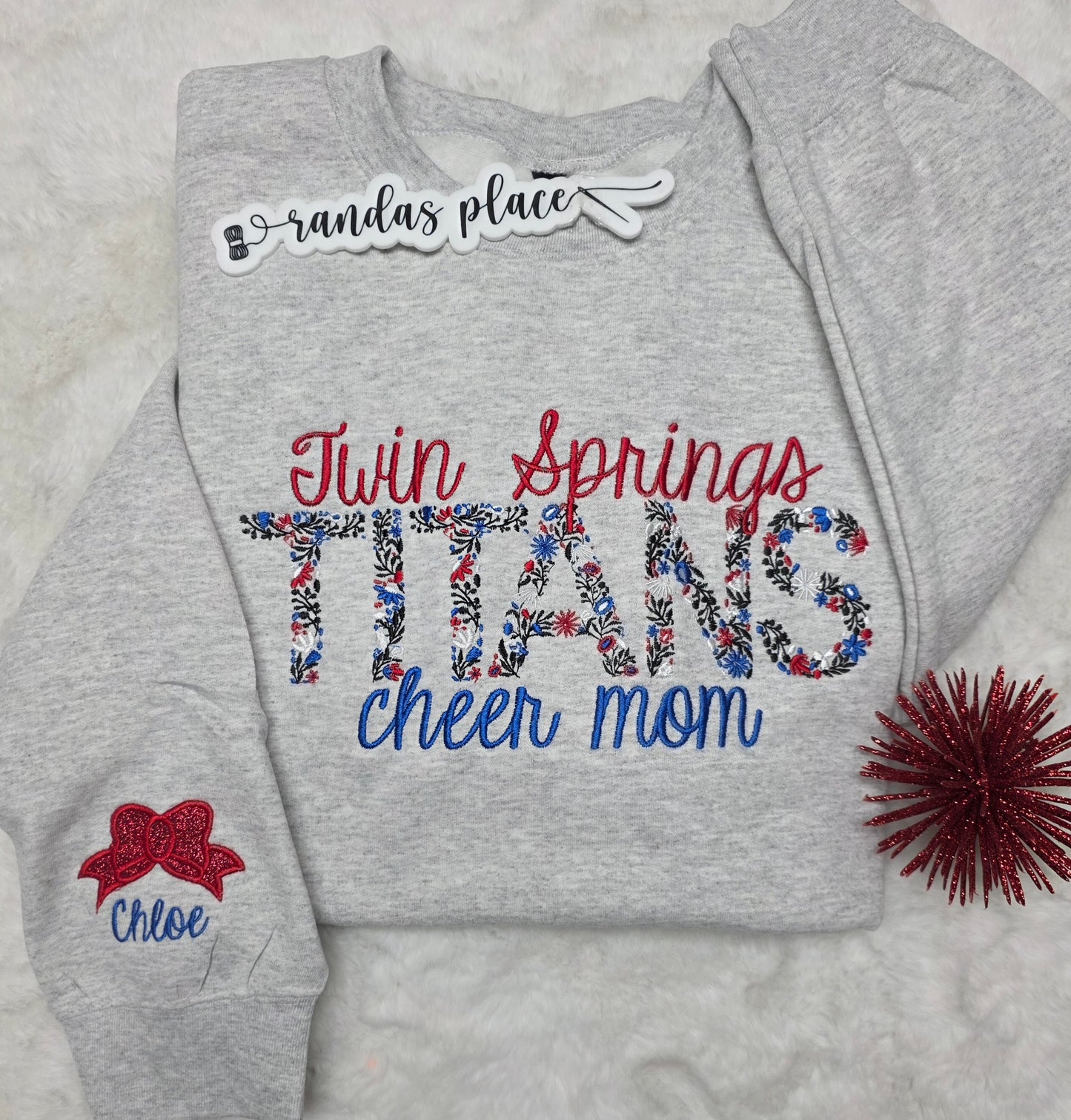 Twin Springs Titans Floral Crewneck