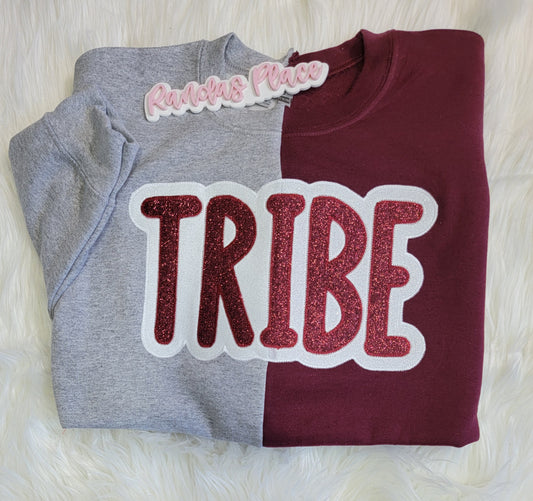 Tribe Manuscript Split Sparkle Crewneck