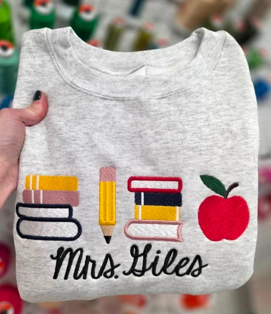 Personalized Teacher Icons Crewneck