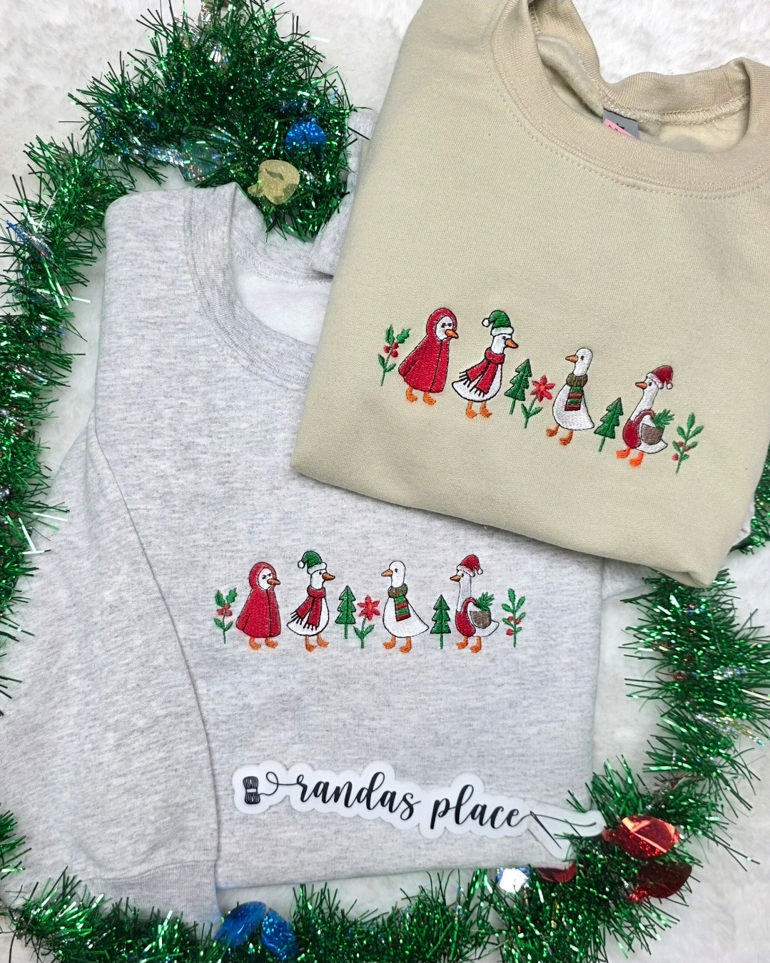 Christmas Goose Embroidered Crewneck