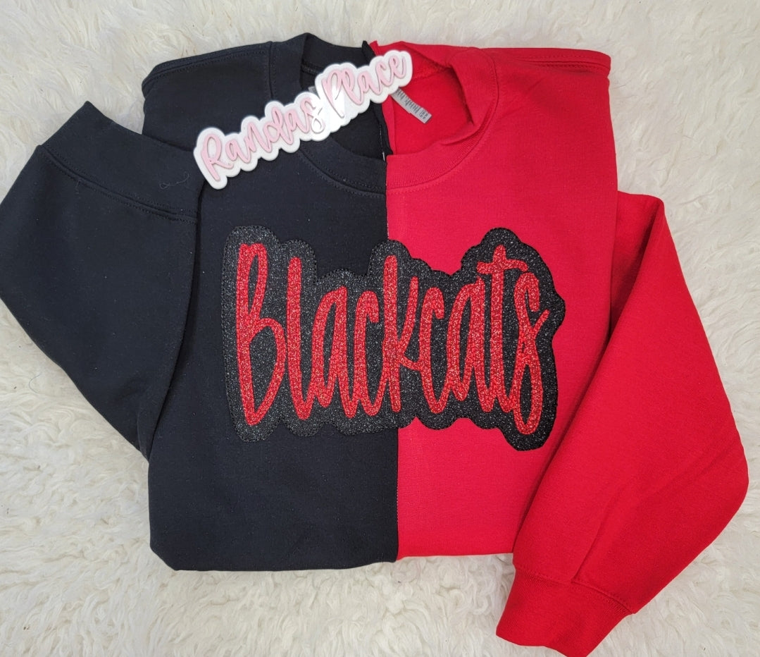 Blackcats Split Sparkle Crewneck