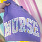 Nurse Floral Applique Violet Tee