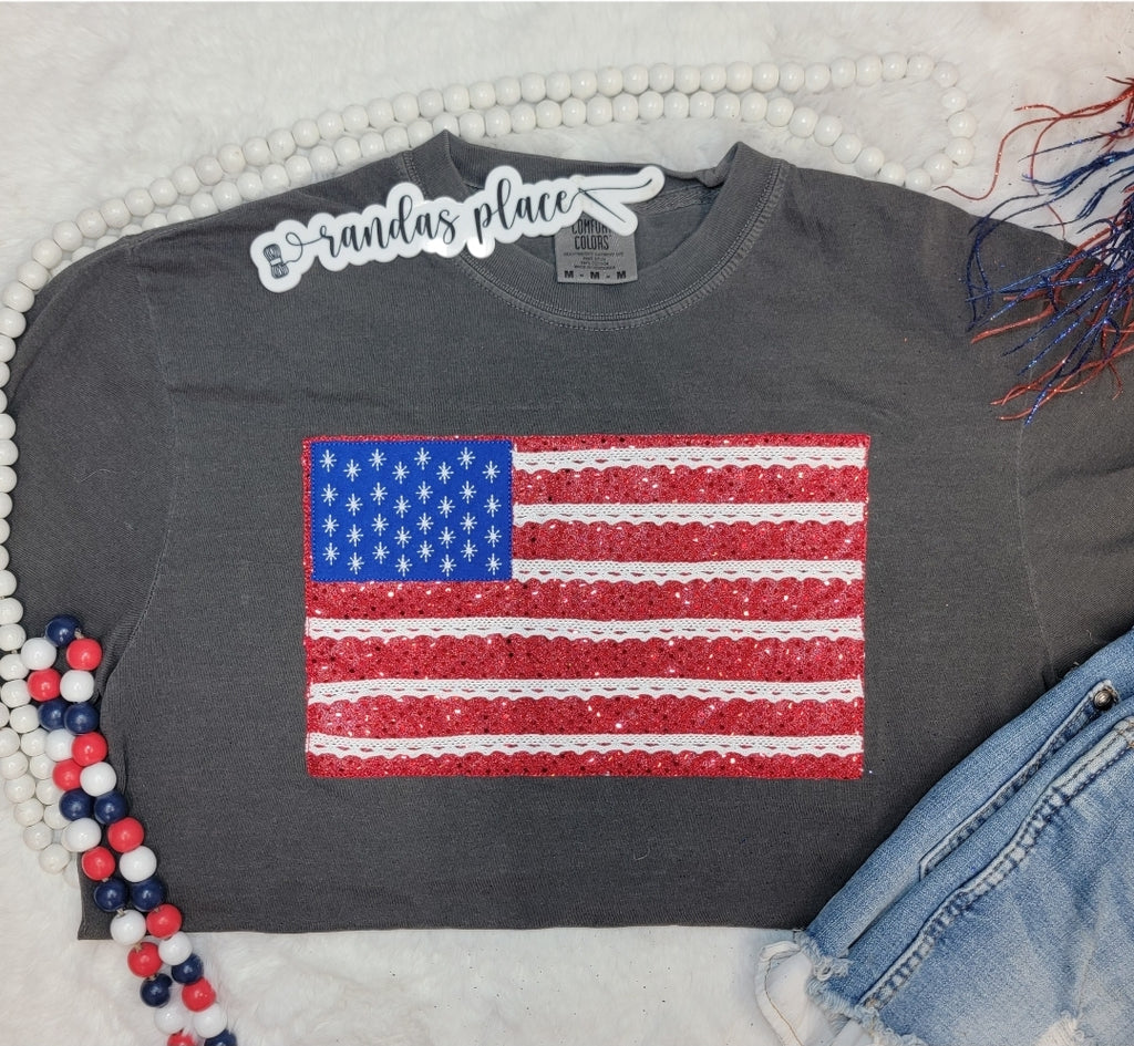 American Flag Ribbon Tee