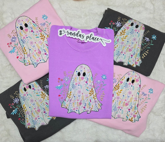 Ghost Flowers Halloween Tee/Sweatshirt