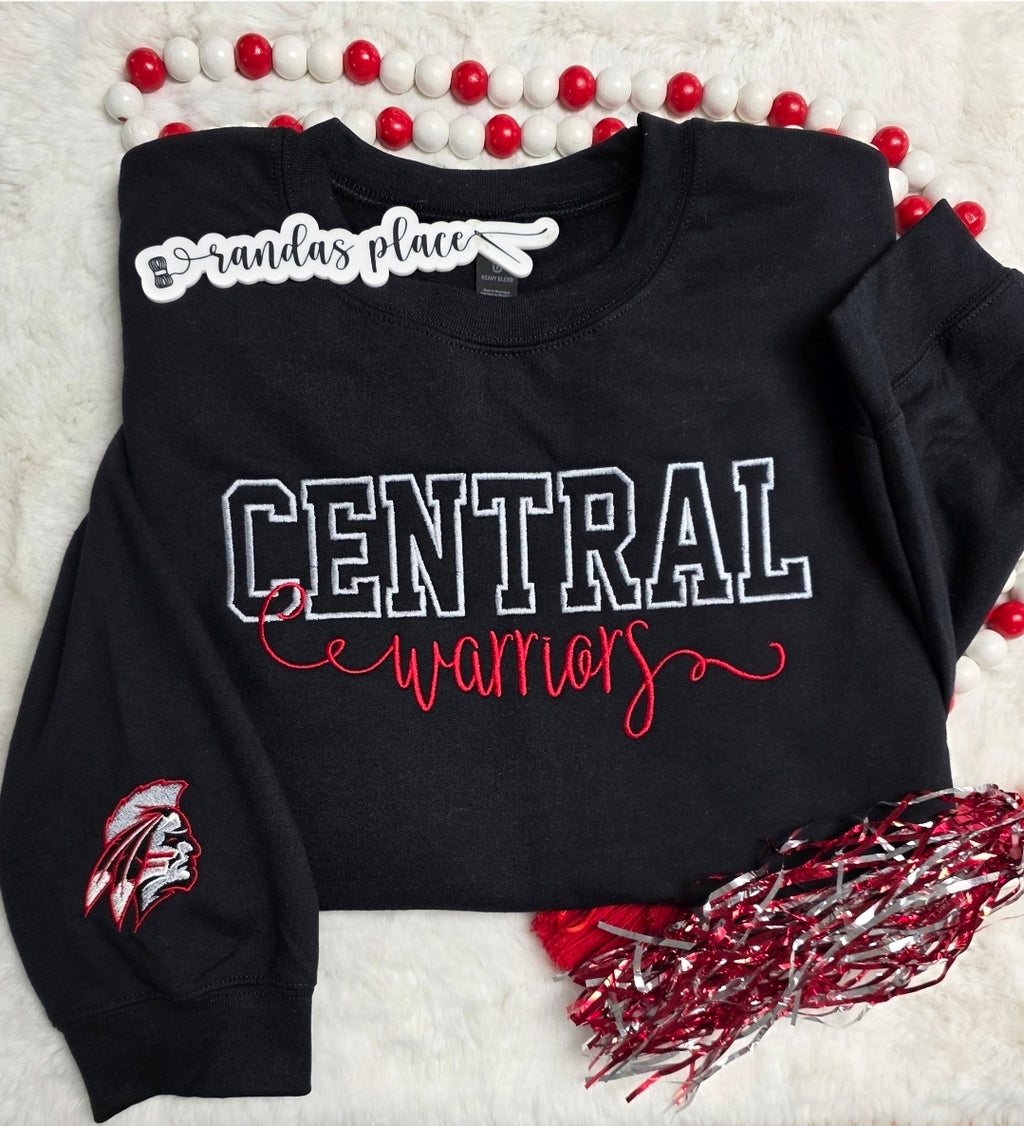 Central Warriors Varsity & Script Crewneck