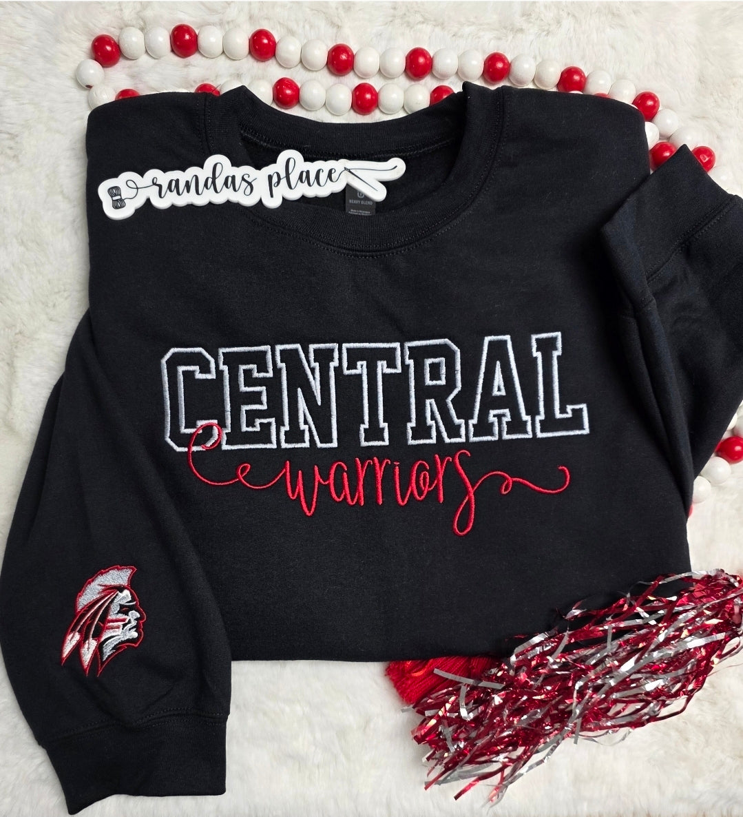 Central Warriors Varsity & Script Crewneck