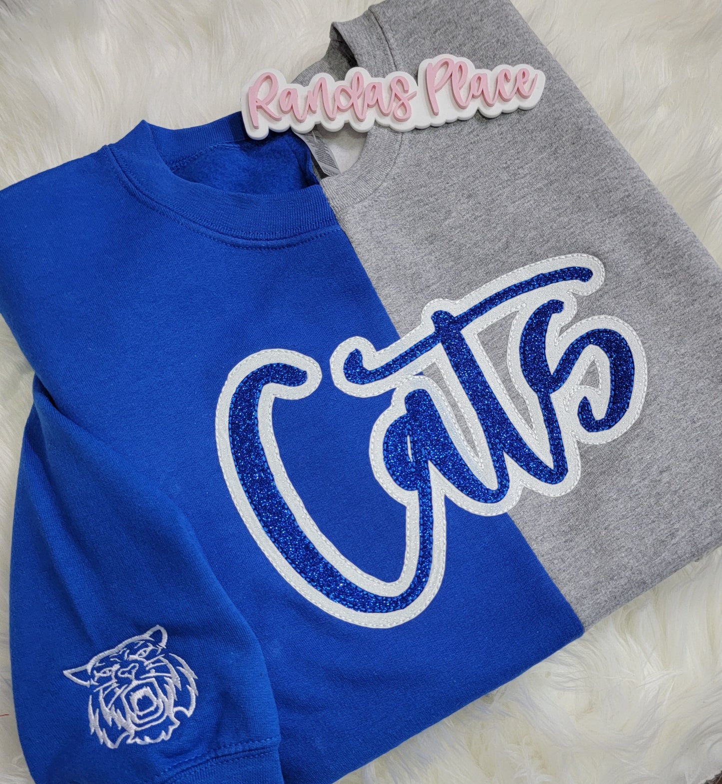 Cats Split Sparkle Crewneck