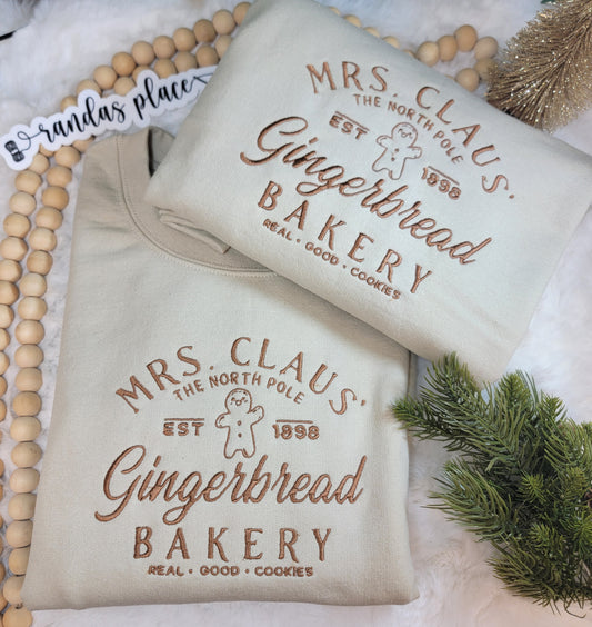 Mrs Claus Gingerbread Chrstmas Crewneck