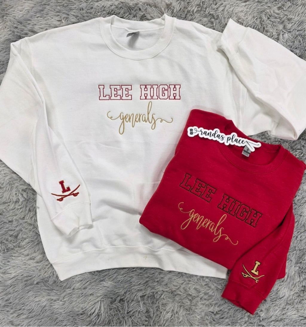 Lee High Generals Varsity & Script Crewneck