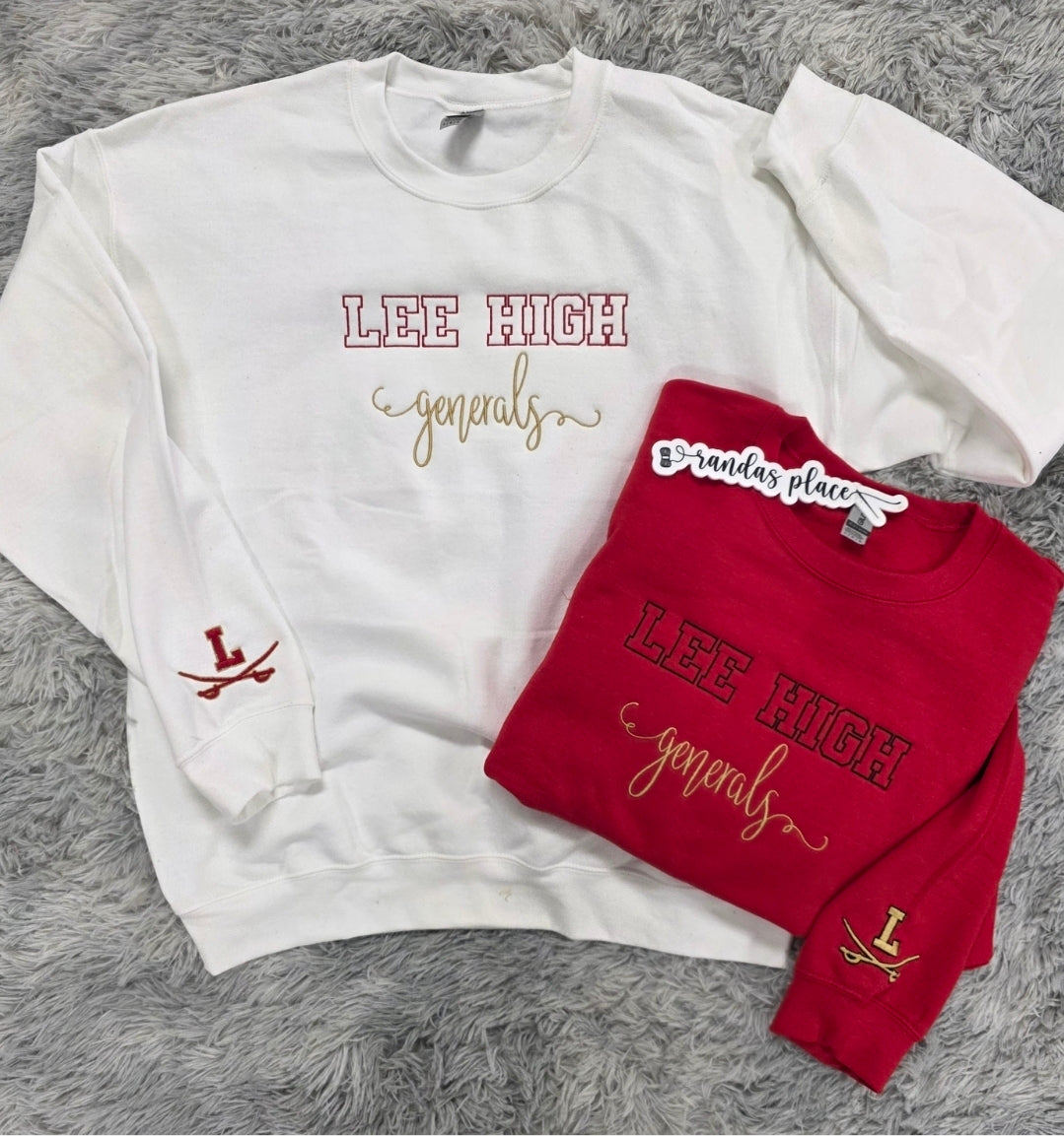 Lee High Generals Varsity & Script Crewneck