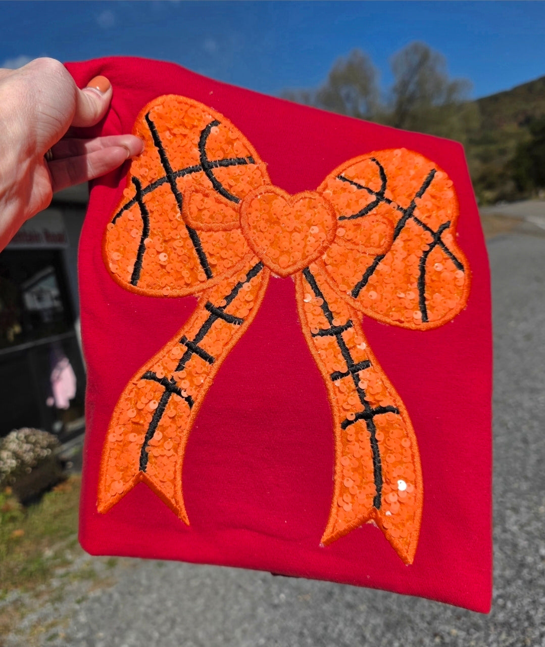 Basketball Sequence Bow Tee/Sweatshirt