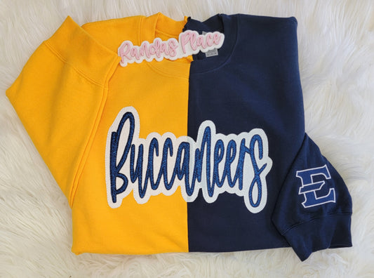 Buccaneers Split Sparkle Crewneck